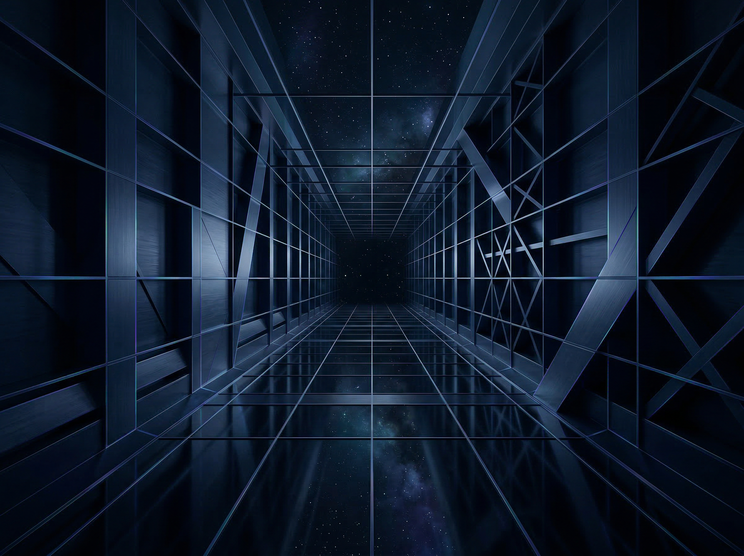 Abstract architectural perspective representing Rainbow Secrets Industries' vision